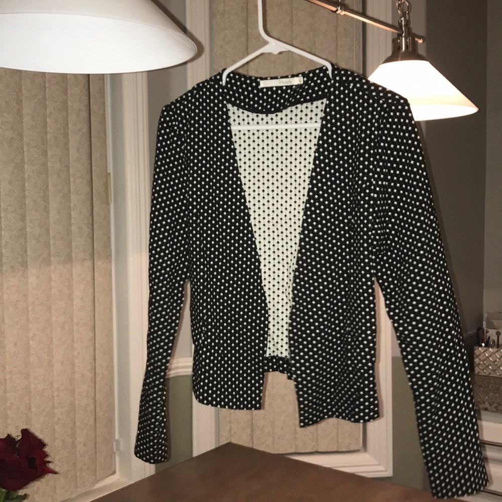 A black-and-white work jacket